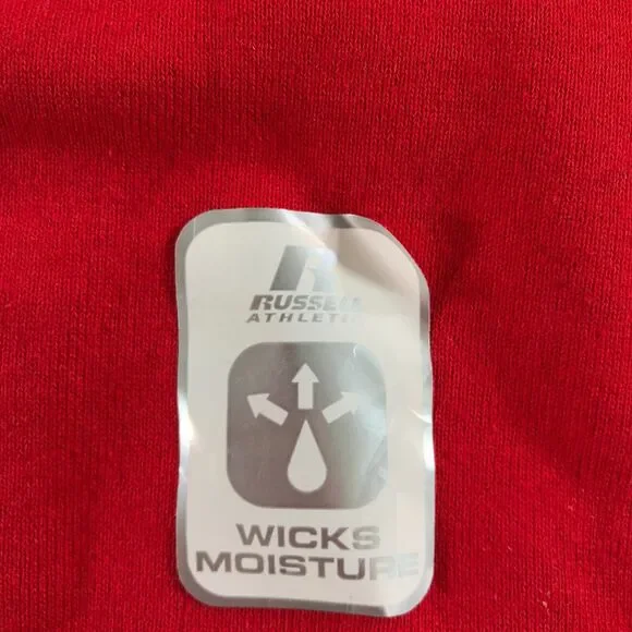 Vintage Russell Athletic Hoodie Sweatshirt Mens Medium Red Cotton Blend - Picture 5 of 10